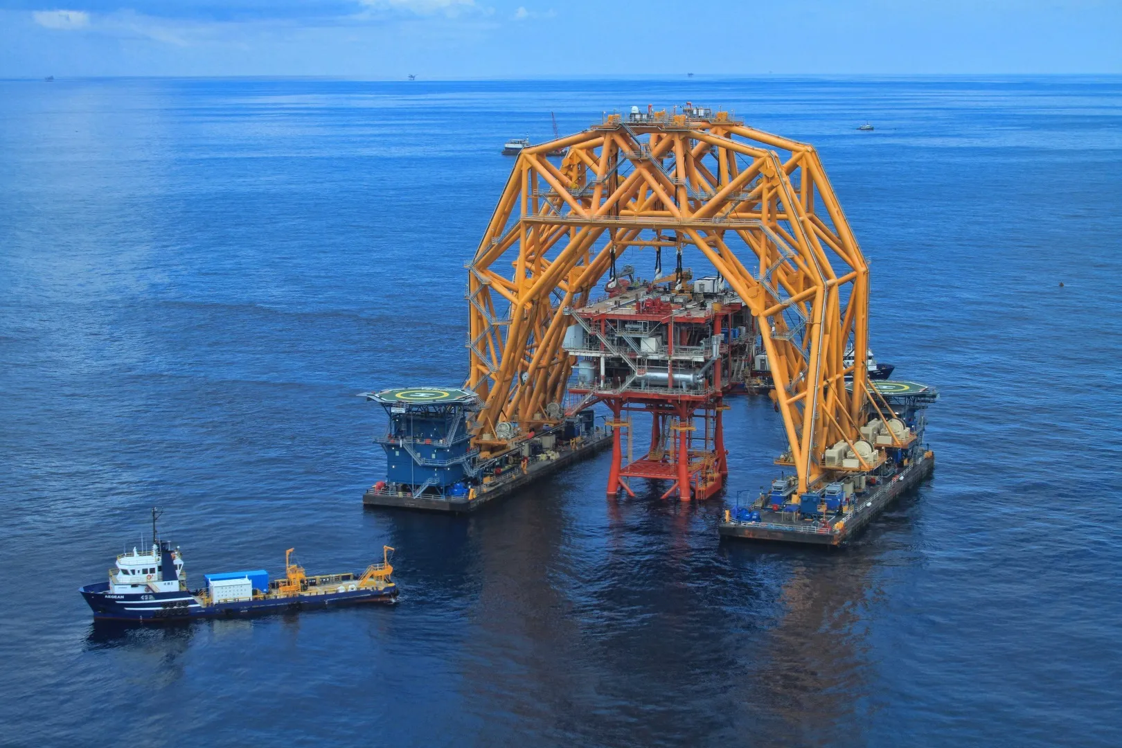 Offshore supply vessel at sea