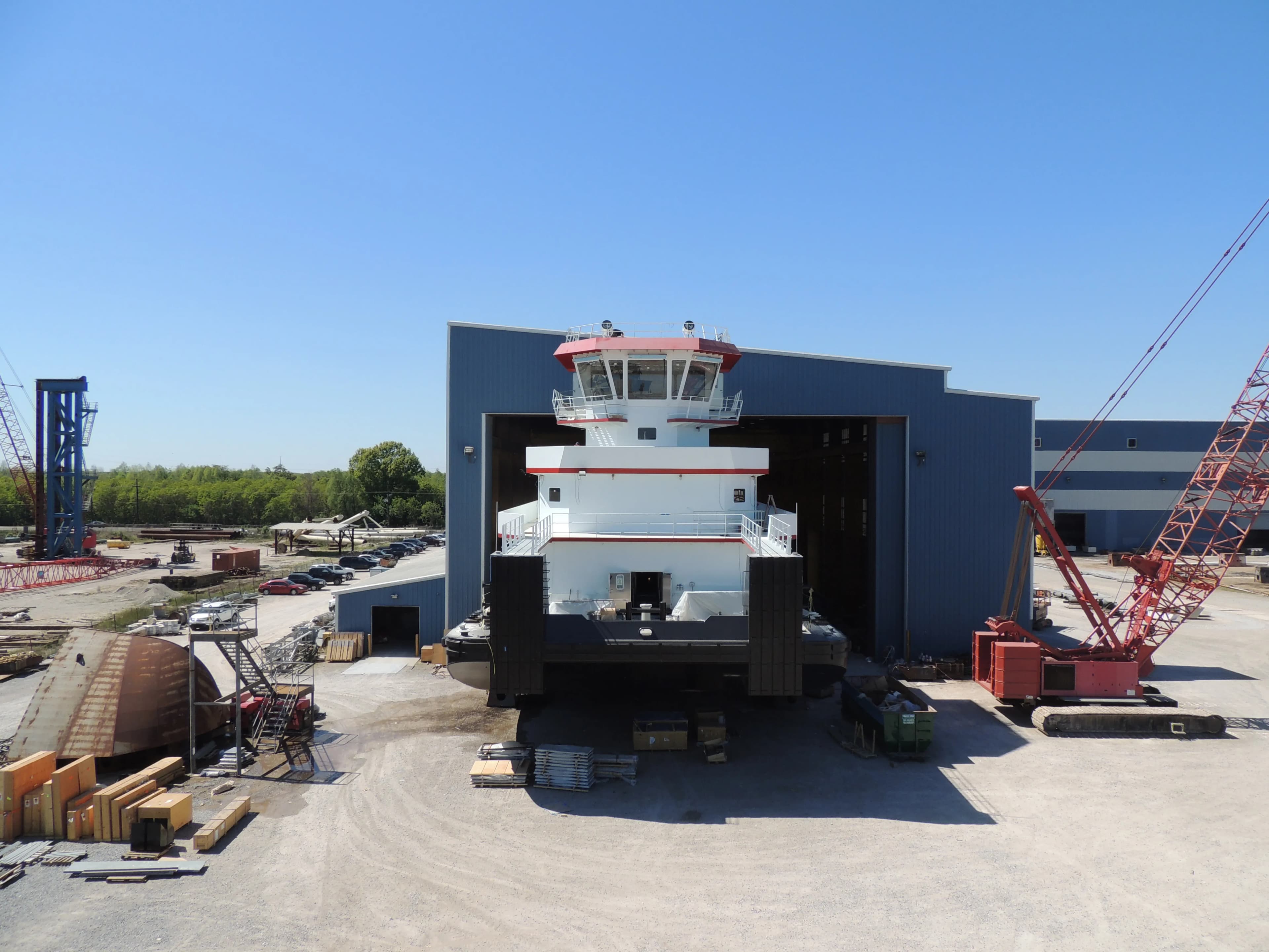 Towboat construction in progress