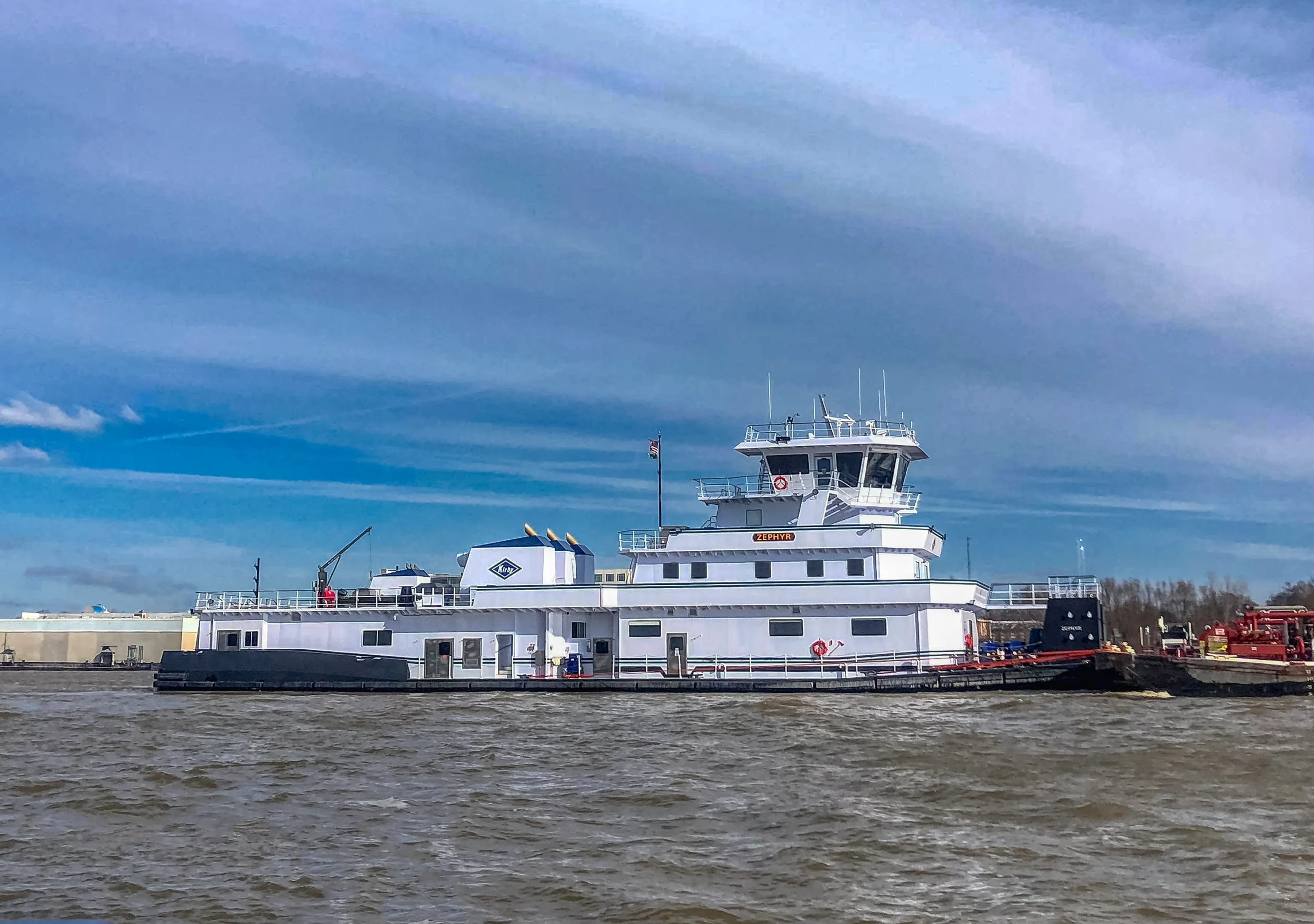 Zephyr towboat on inland waterway