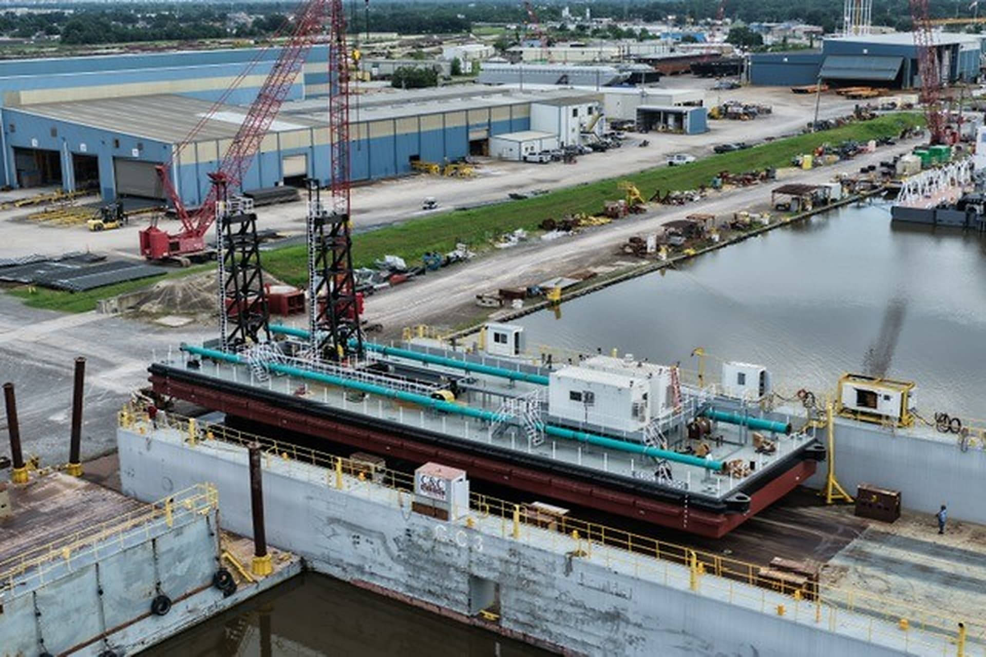 C&C Marine and Repair Delivers New Walking-Spud Idler Barge to Orion Marine Construction